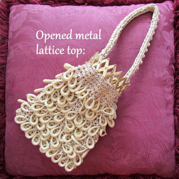 ROARING 20s BAG, 1920s ANTIQUE FLAPPER PURSE, UNIQUE OPENING, EXCELLENT VINTAGE - Picture 5 of 8